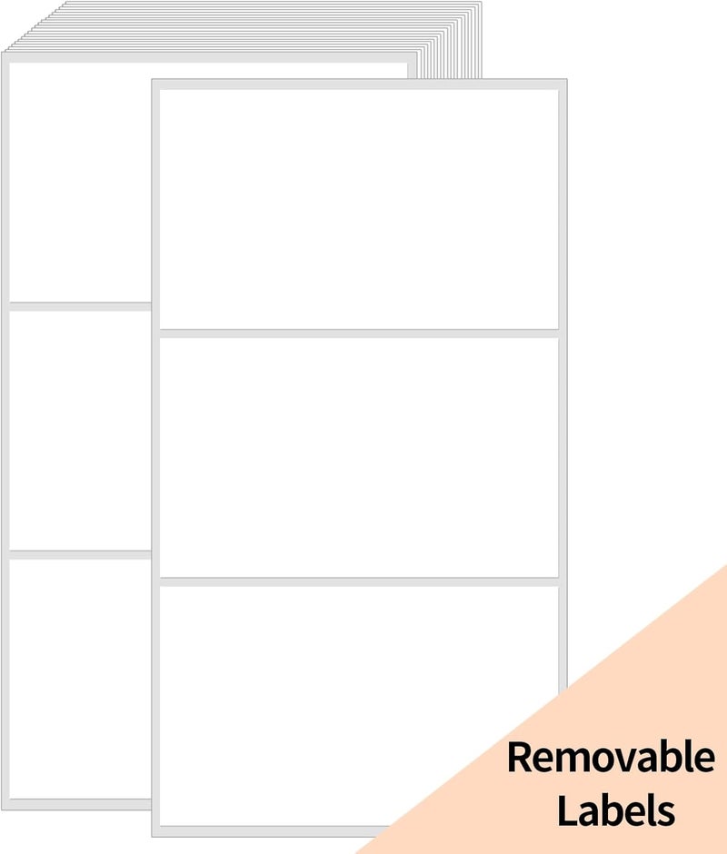 STARLIBOO Removable Colored Labels Stickers, 3X5 Inch Removable Large Label Stickers for Moving Boxes and Storage Bins- Waterproof- Tear Resistant (White) - Image 1